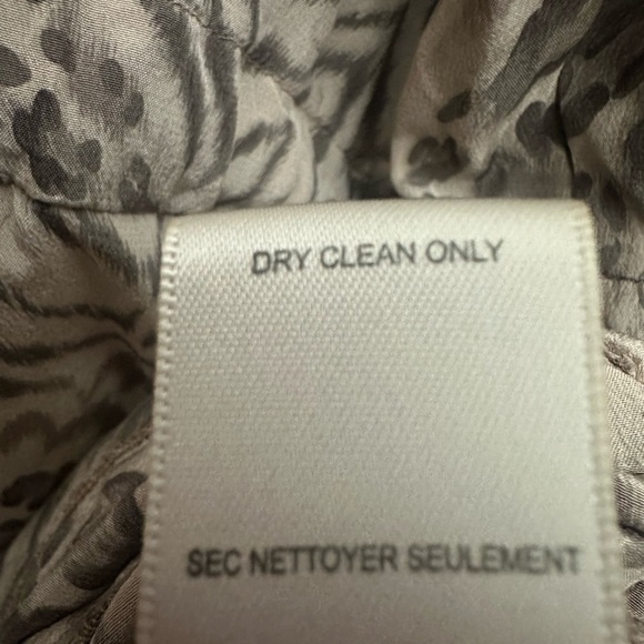 Rebecca Taylor Animal Print Silk Mini Dress Size 12 Blouson Balloon Sleeve - Picture 5 of 5